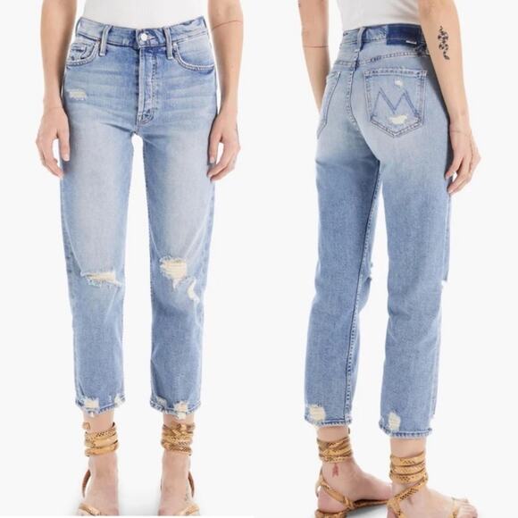 Mother Denim Tomcat Ankle Jeans in Confession Wash | High Waist Distressed | 25 - Picture 15 of 16